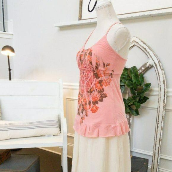 Decree Racer Back Floral Halter Top is Peachy! - Picture 5 of 6